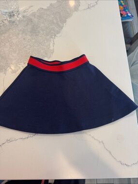 Janie and Jack Navy Skater Skirt with Red Waistband